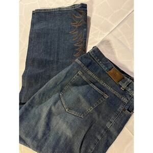 Lauren Jeans Co Jeans Ralph Lauren Womens 18W Blue Straight Leg Embellishment